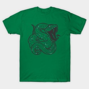 silver and emerald serpent house of ambition, lines T-Shirt